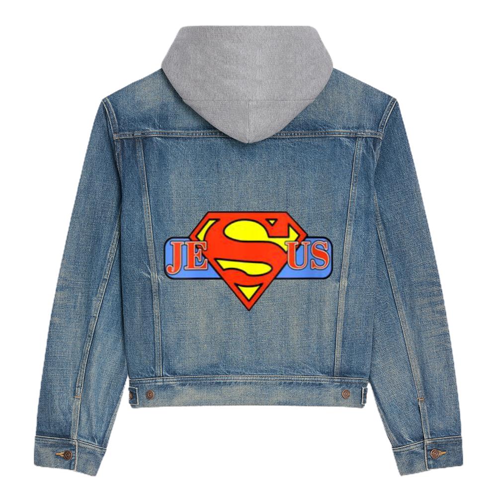 womens my superhero is jesus faith love god shirt hooded denim jacket 5247 hlyf7.jpg