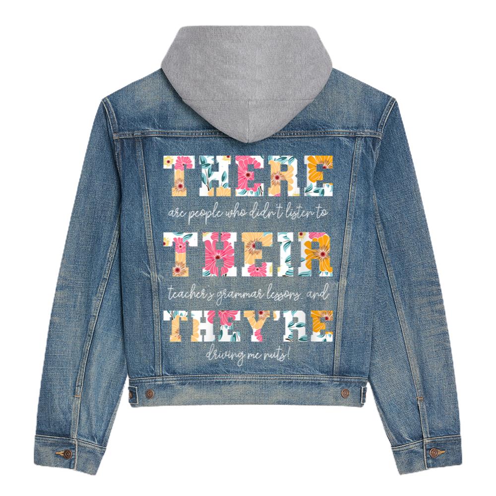 womens there their theyre english grammar teacher funny quotes hooded denim jacket 5995 695mm.jpg